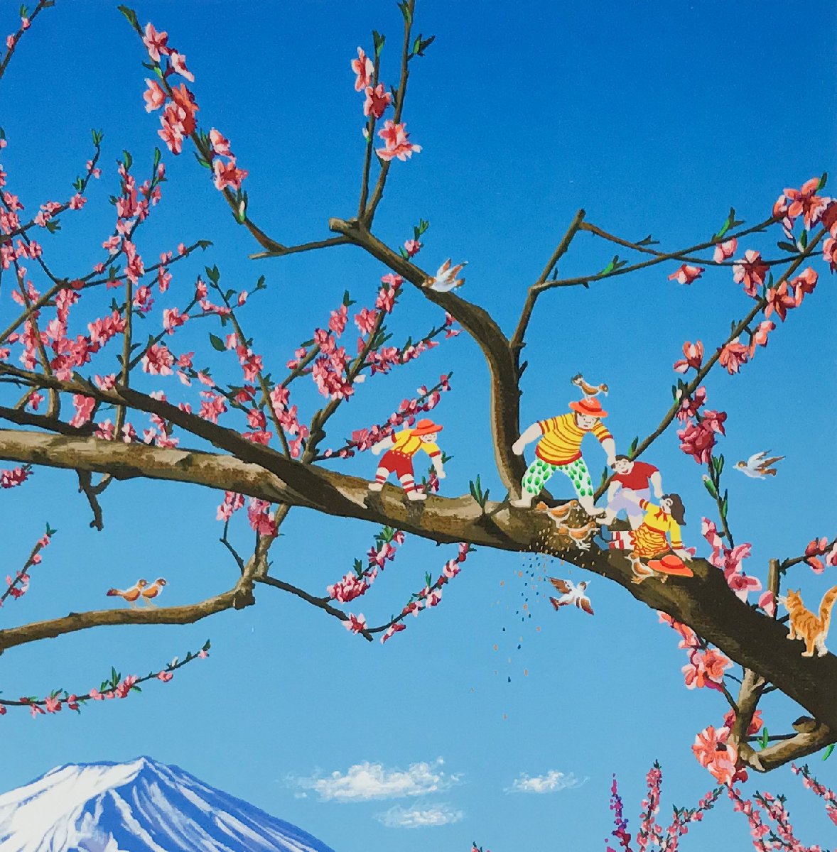 高品質特価ヒロ・ヤマガタ『日本のエッセンス ～富士の花見～』直筆サイン入りシルクスクリーン シルクスクリーン